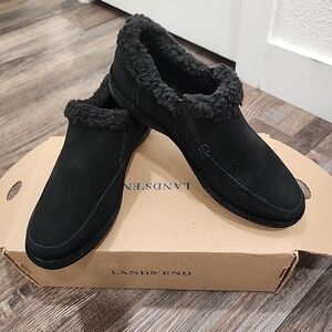 Land's End Chalet Shearling Shoe Black